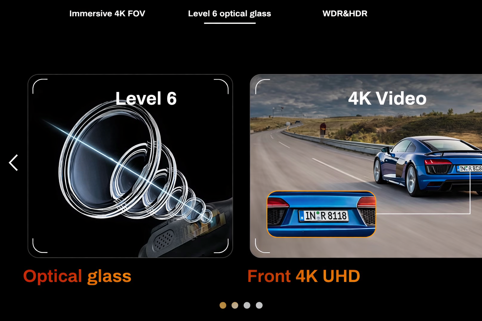 L3pro 4K UHD Front & 1080P Rear Dash Camera with GPS