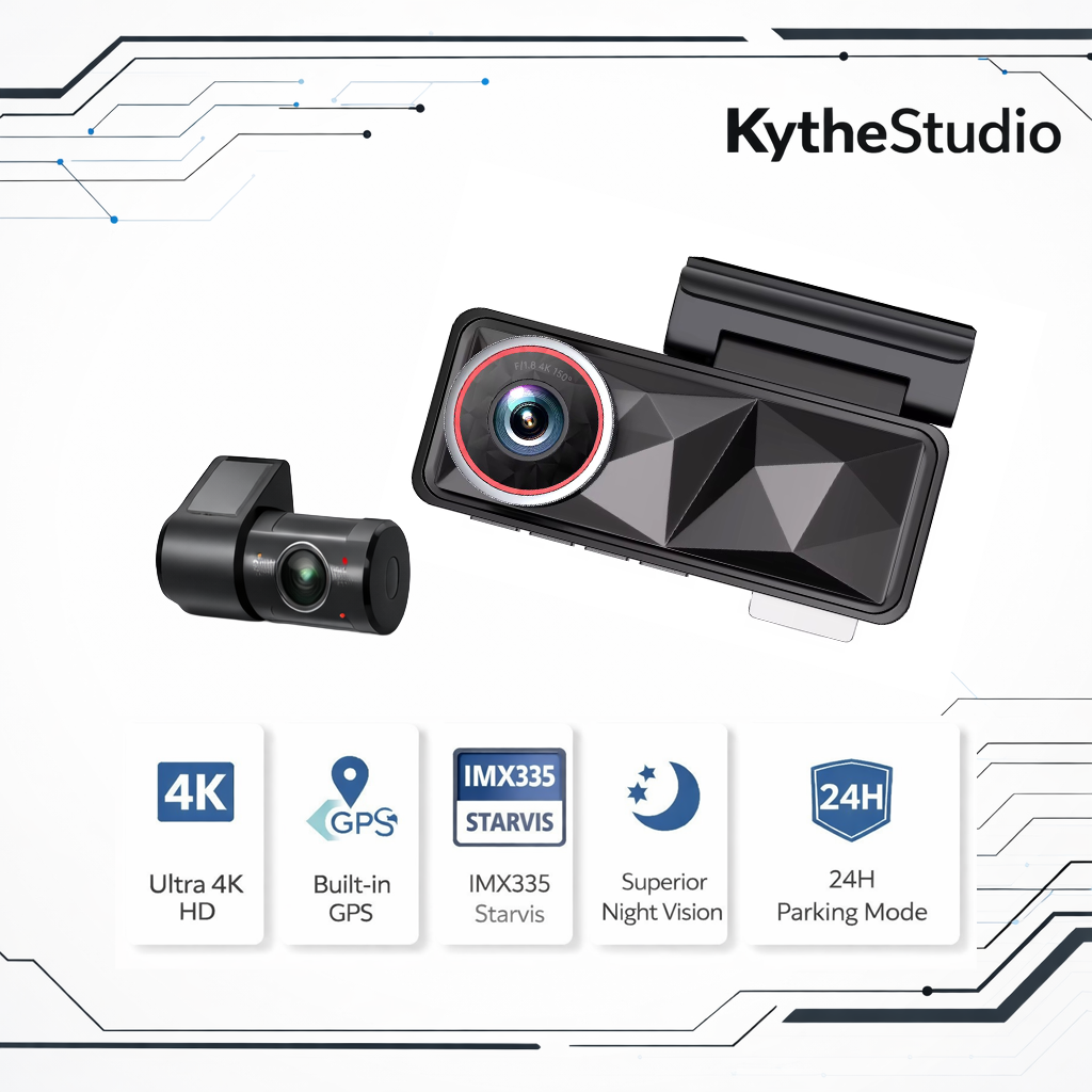 A11pro 4K UHD Front & 1080P Rear Dash Camera with GPS