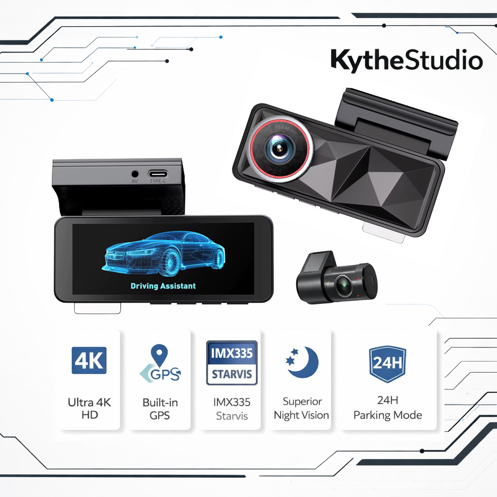 A11pro 4K UHD Front & 1080P Rear Dash Camera with GPS