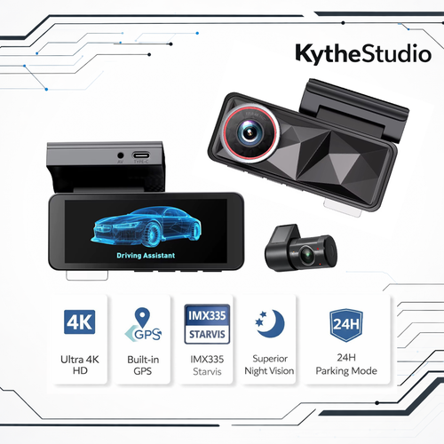 A11pro 4K UHD Front & 1080P Rear Dash Camera with GPS