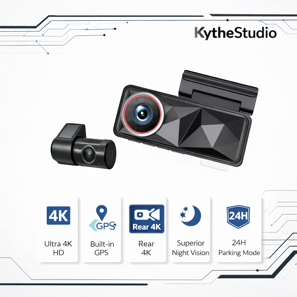 A4pro 4K UHD Front & 4K Rear Dash Camera with GPS