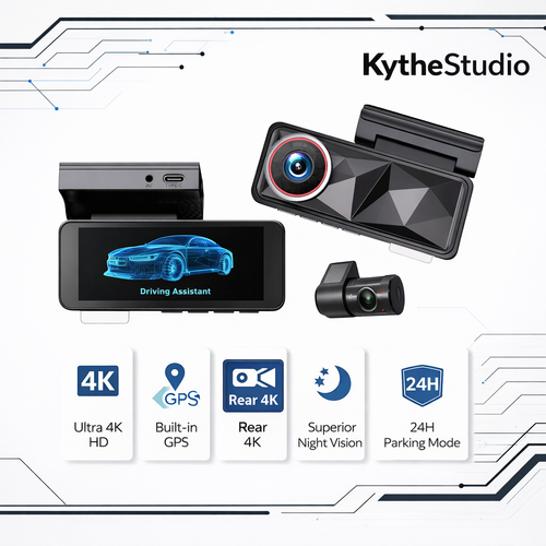 A4pro 4K UHD Front & 4K Rear Dash Camera with GPS