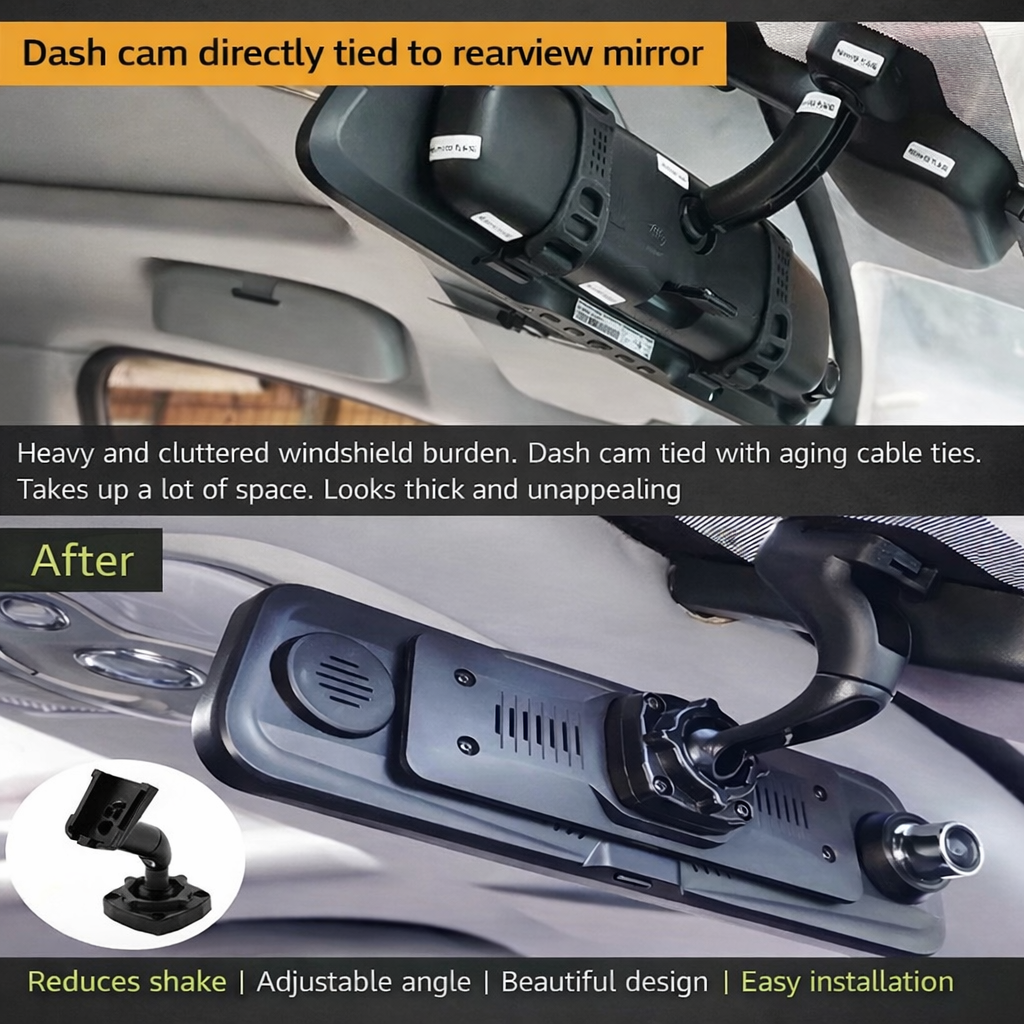 Rear View Mirror Dash Cam Mount Bracket for Car DVR Monitor