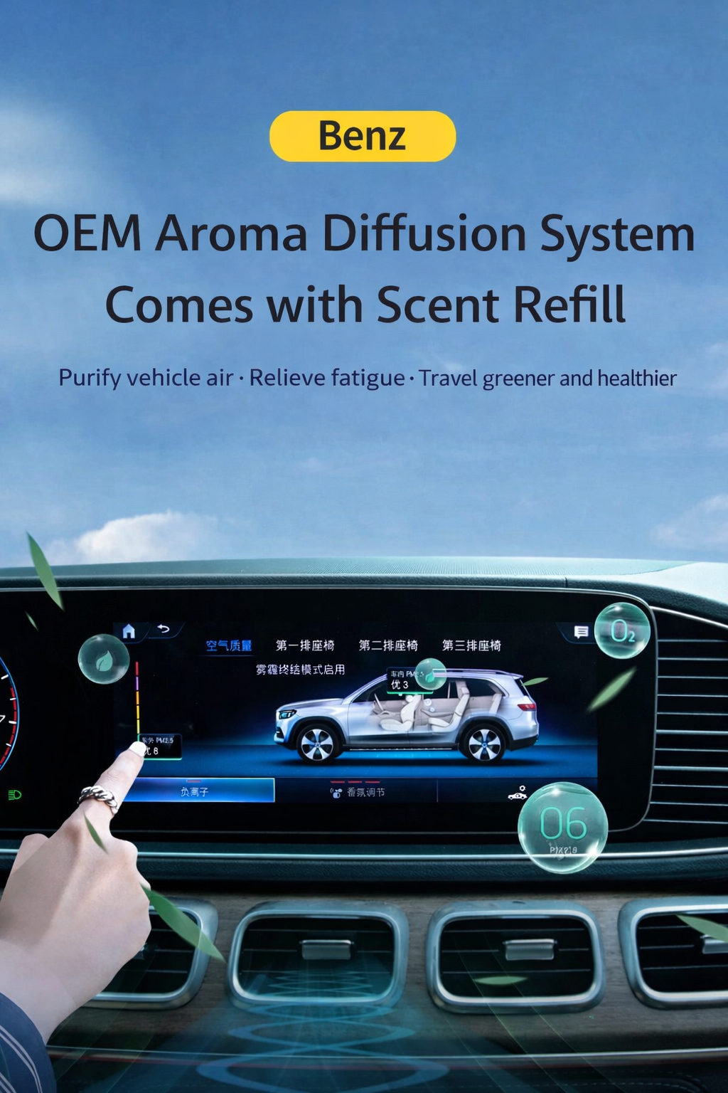 Mercedes OEM Aroma Diffusion System with Negative Ion Generator (Programmable Version)