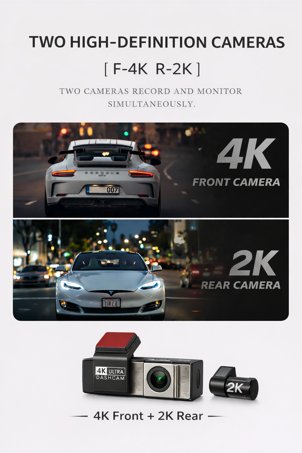 A2pro 4K UHD Front & 2K Rear Dash Camera with GPS