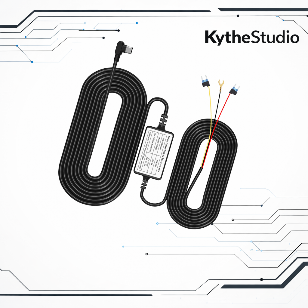 Dash Camera Hardwire Kit with Type-C Input – Power Cable for 24-Hour Parking Monitoring