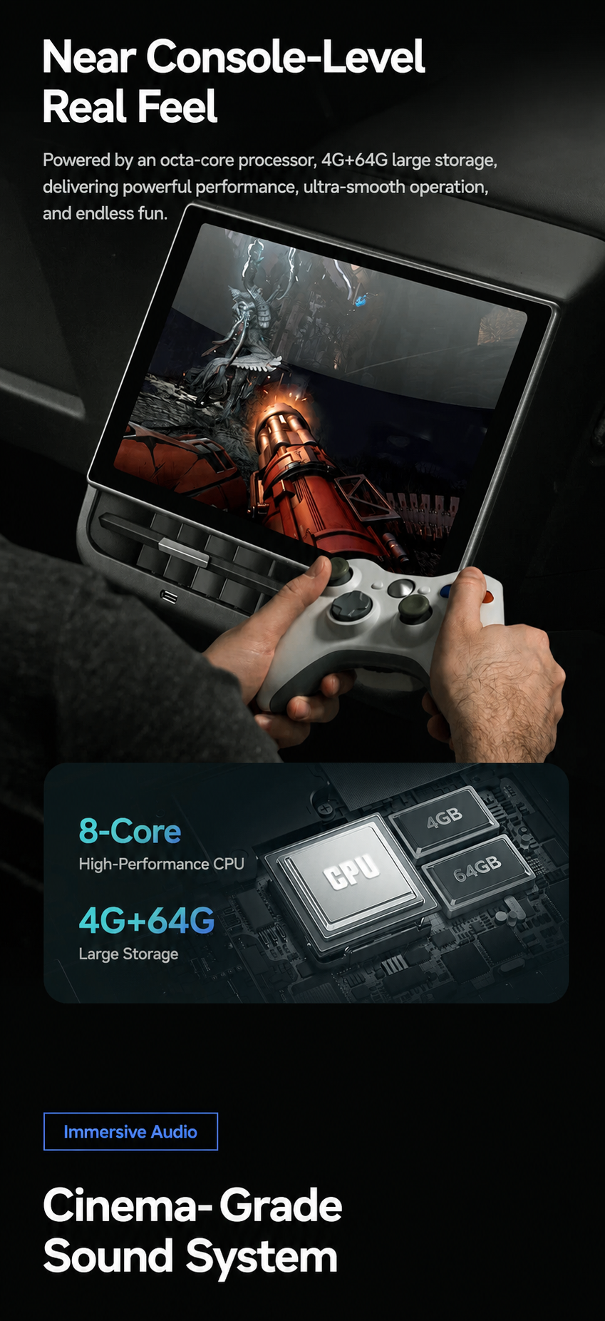 Tesla Model 3/Y Rear Entertainment Screen V6 PRO Plus | 8.66” Android Smart Rear Control Display with Air Conditioning & Seat Control