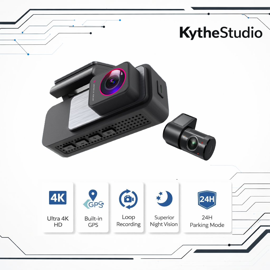 F70pro 4K UHD Front & 1080P Rear Dash Camera with GPS