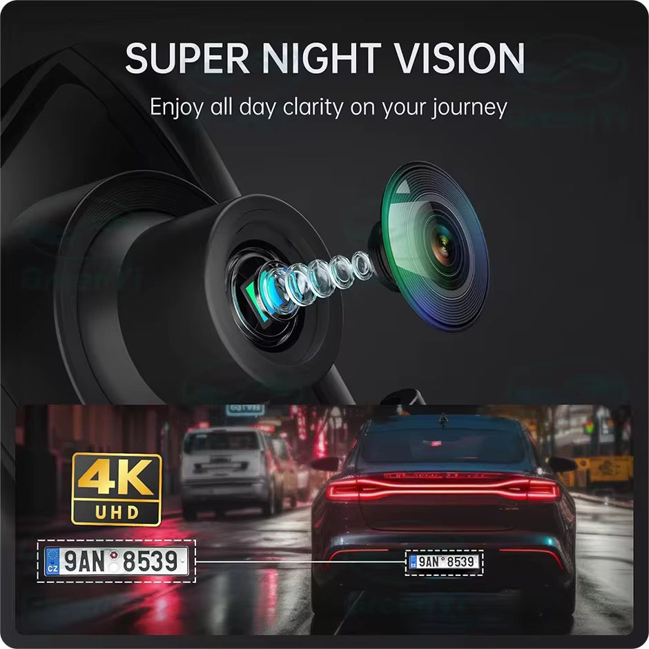 V6pro 4K Front and 1080p Rear Mirror Dash Cam with GPS