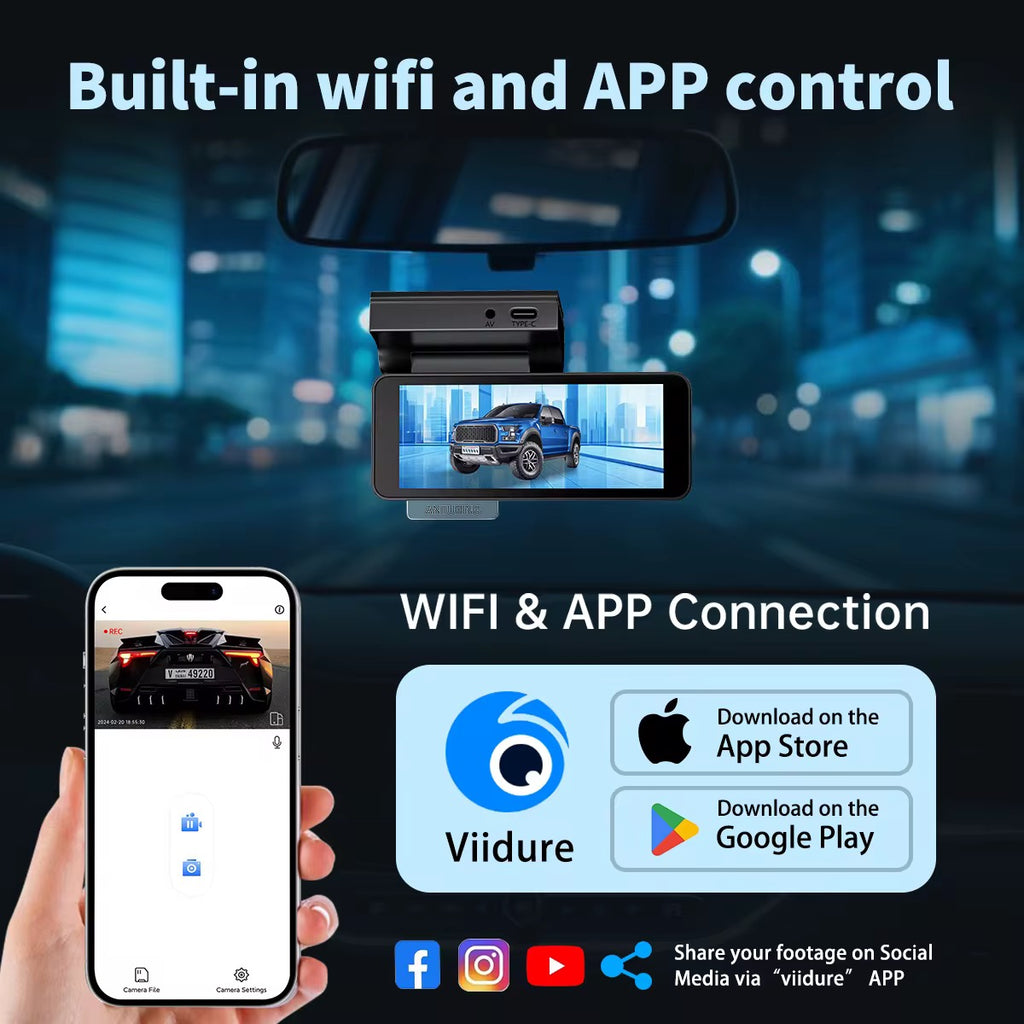 A11pro 4K UHD Front & 1080P Rear Dash Camera with GPS