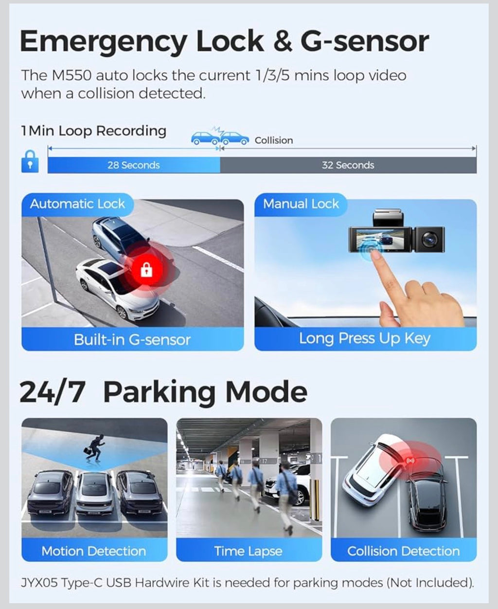 AZDOME M550 Pro 3 Channel Dash Cam with Sony STARVIS Dual Sensor, GPS & 5G WiFi – 2K Front + 1080P Cabin & Rear Cameras