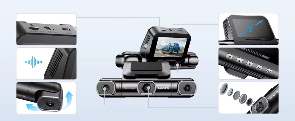 AZDOME M660 Max 4 Channel Dash Cam with 128GB eMMC, 5G WiFi, GPS & 360° Parking Surveillance