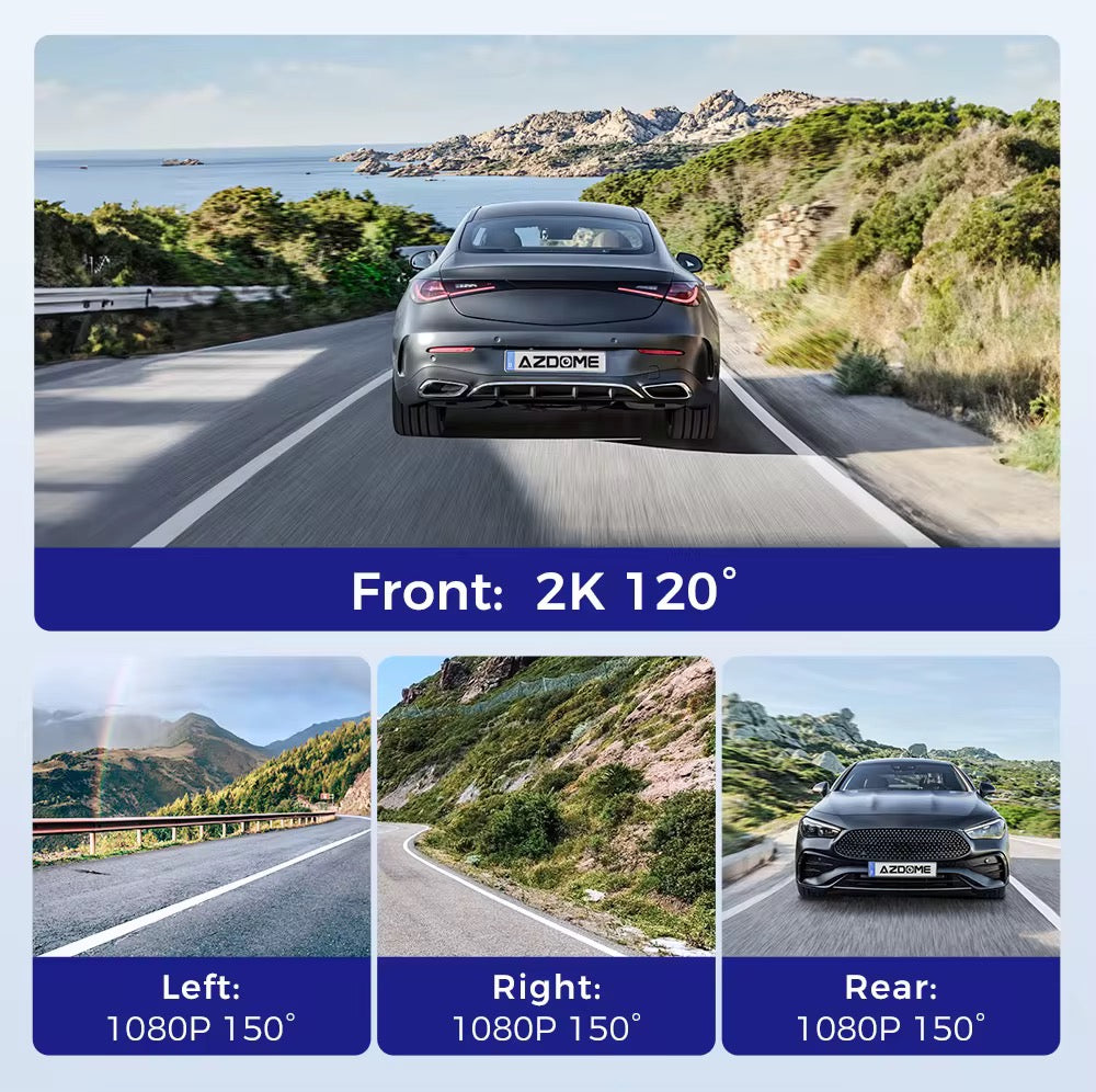 AZDOME M660 Max 4 Channel Dash Cam with 128GB eMMC, 5G WiFi, GPS & 360° Parking Surveillance