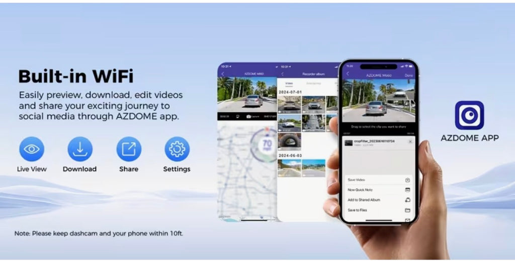 AZDOME M660 Max 4 Channel Dash Cam with 128GB eMMC, 5G WiFi, GPS & 360° Parking Surveillance
