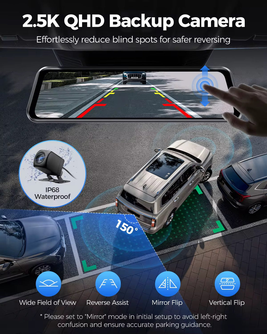 AZDOME PG17 Pro 4K Mirror Dash Cam with Sony STARVIS 2