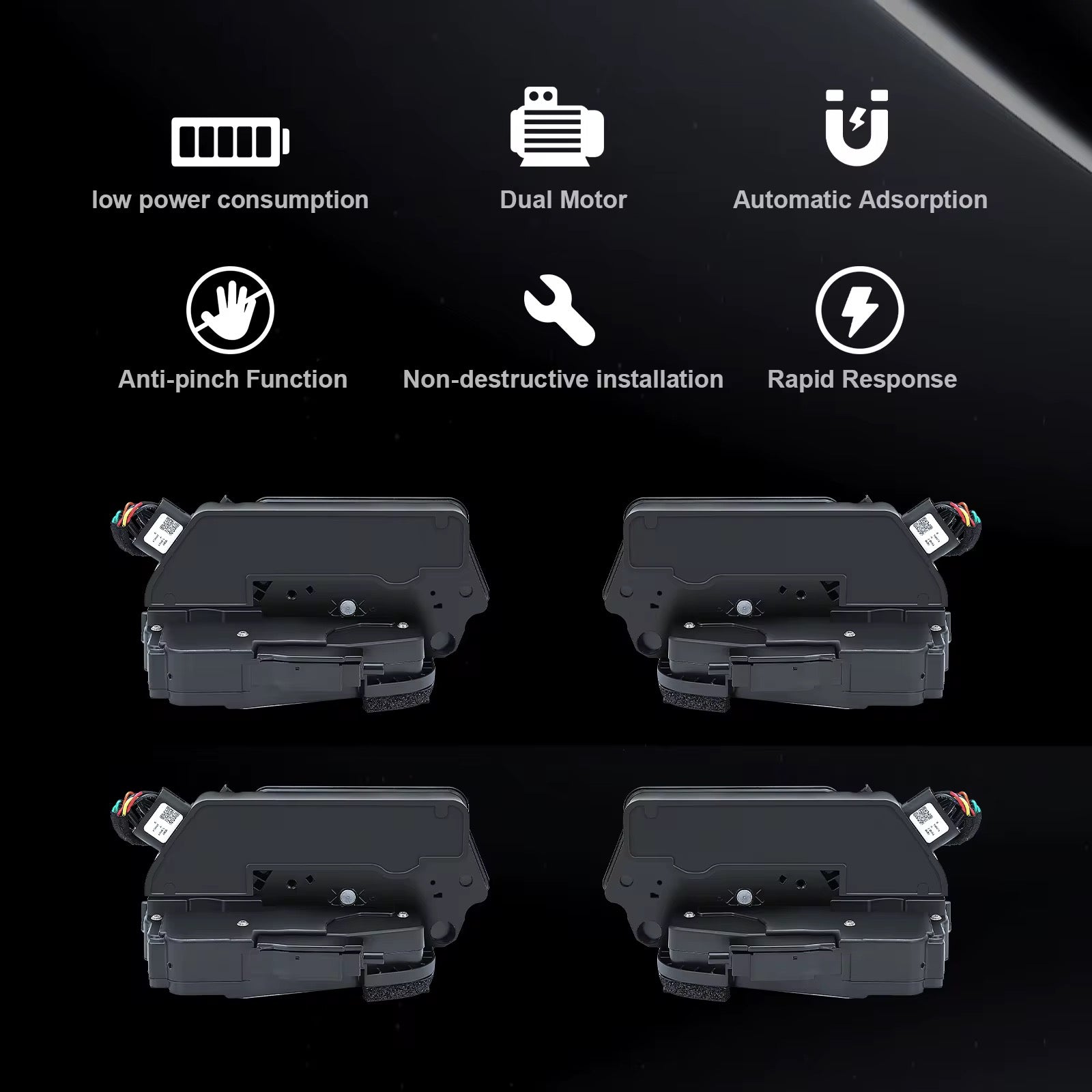 Tesla Model 3 Door Soft Closing Kit – Automatic Suction Closure Lock with Dual Motor, Anti-Pinch Protection & IP67 Waterproof Design