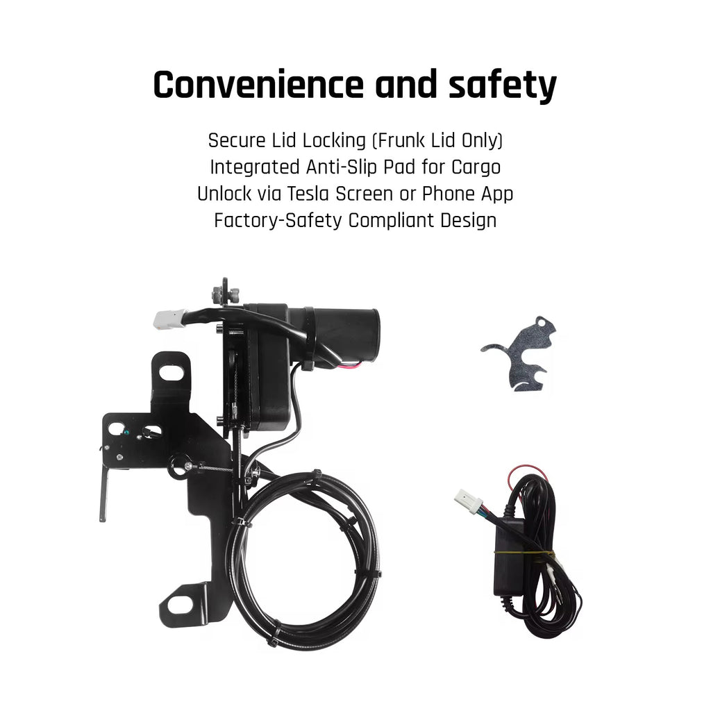 Tesla Model Y Frunk Soft Close Electric Lock Kit– Hands-Free Automatic Frunk Locking