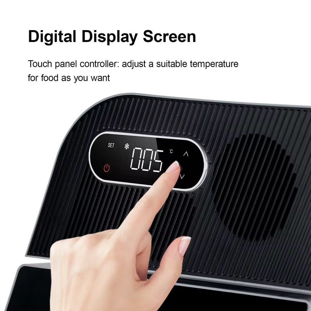 Tesla Model Y Rear Trunk Small Fridge – 15L Partitioned Cooler & Freezer with Digital Display, Quiet Operation & Low Power Consumption