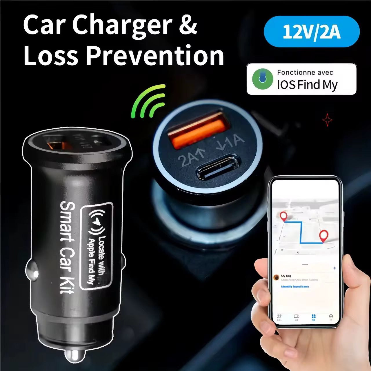 4G Cigarette Lighter GPS Tracker – No Subscription Fees, Real-Time Car Tracking, Plug & Play Vehicle Locator with USB Charger & Mobile App