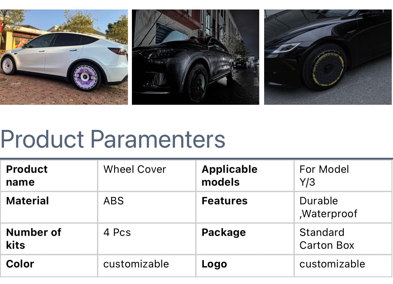Tesla Custom Aero Disc Wheel Cover Set (4PCS)
