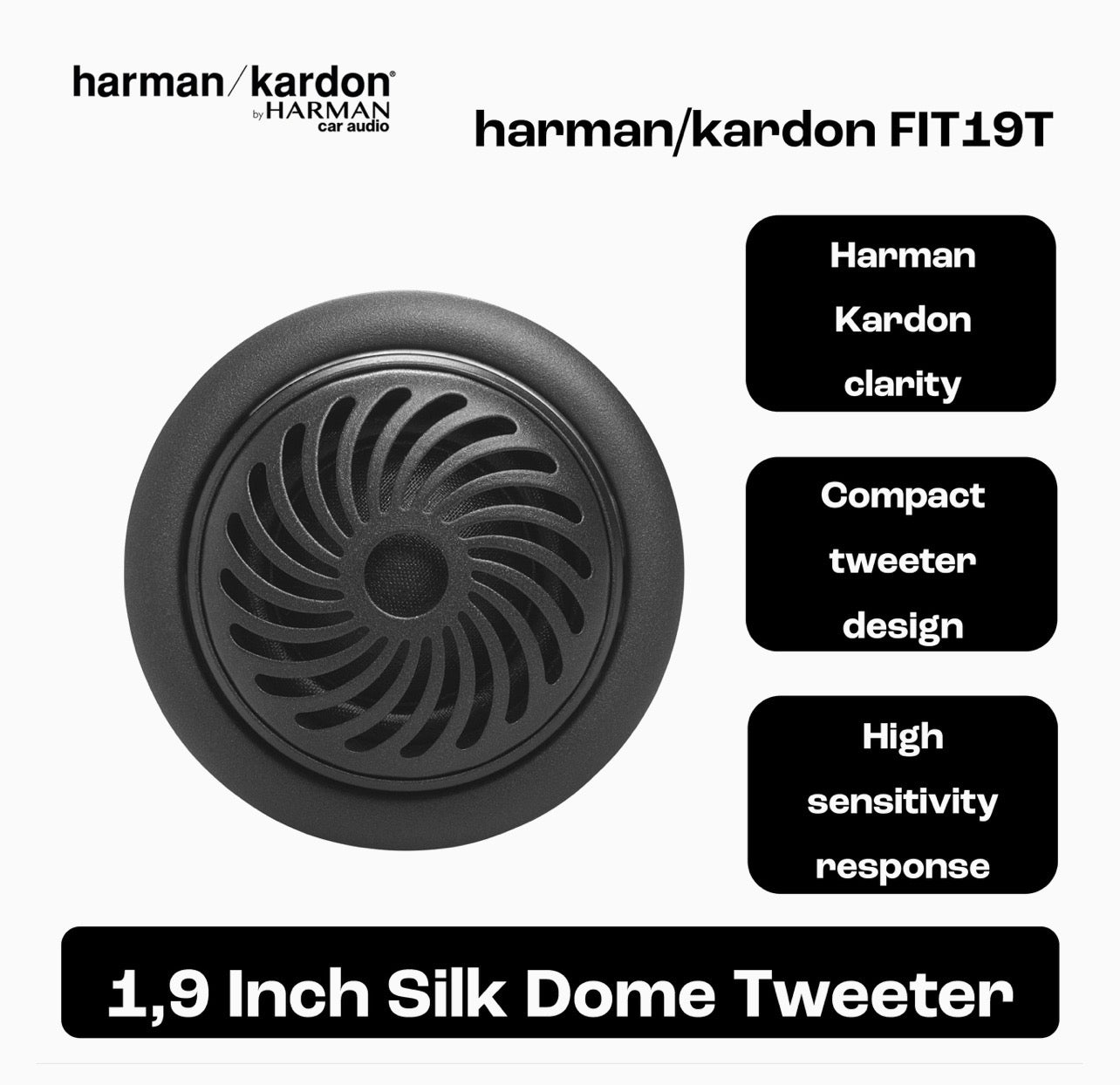 Harman Kardon FIT 19T 3/4” Car Tweeter – 400W Hi-Res Audio Upgrade