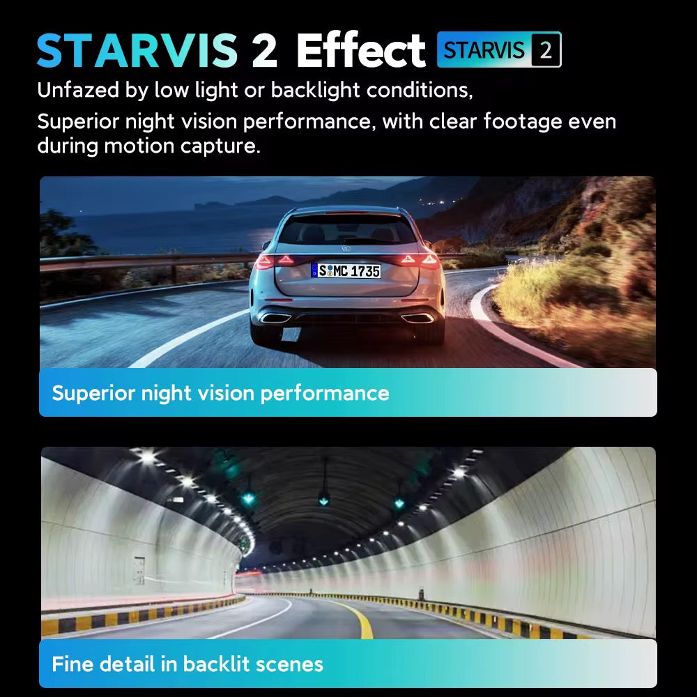 C106pro 4K Front +2.5K Rear  9" Mirror Dash Cam with Sony STARVIS 2 IMX678, GPS & 5GHz WiFi