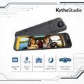 N16pro 9" 4K 3-Lens Fisheye Dash Cam with WiFi, Front 4K + Cabin 2K + Rear 2K, Night Vision & 24H Parking Monitoring