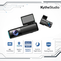 S11 4K Front + 1080P Rear Screenless Dash Cam with 5G WiFi, GPS Tracking, ADAS Voice Alerts & 2-Channel Recording