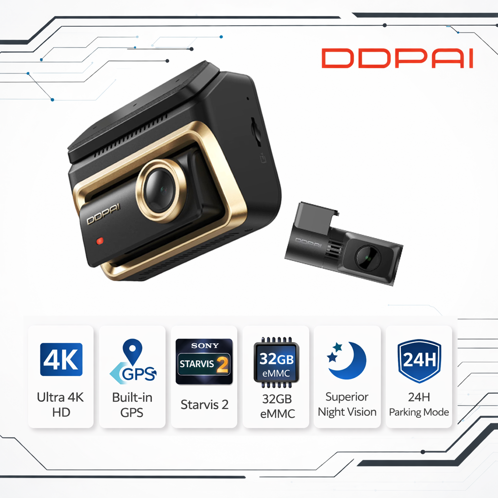 DDPAI Z90 Master 4K Front & 4K Rear | STARVIS 2 | GPS | 24H Parking Monitor