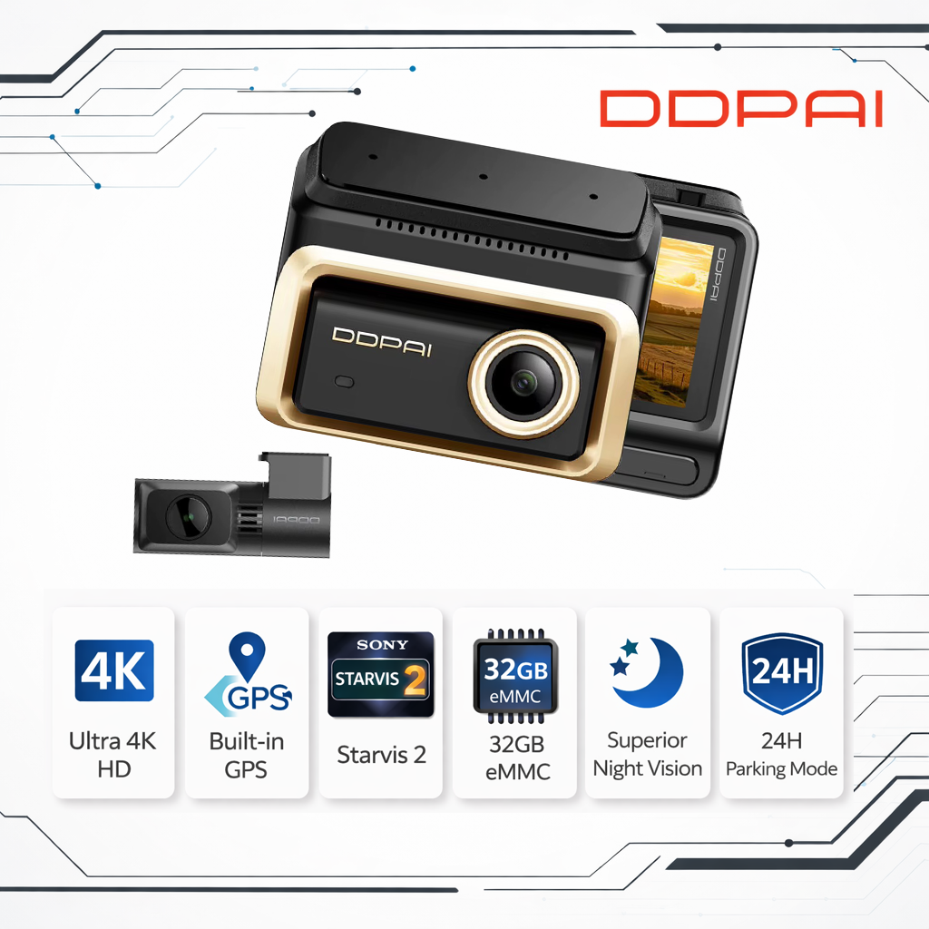 DDPAI Z90 Master 4K Front & 4K Rear | STARVIS 2 | GPS | 24H Parking Monitor